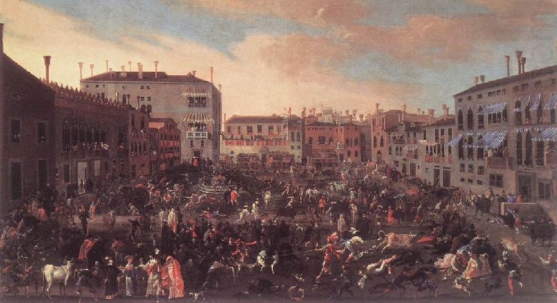 HEINTZ, Joseph the Younger The Bull Hunt in Campo San Polo af china oil painting image